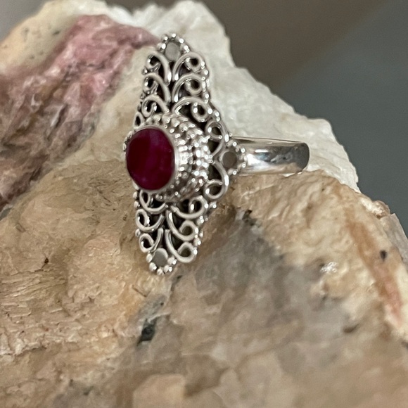 New ⭐️ Ruby Sterling Silver Ring - Picture 3 of 11